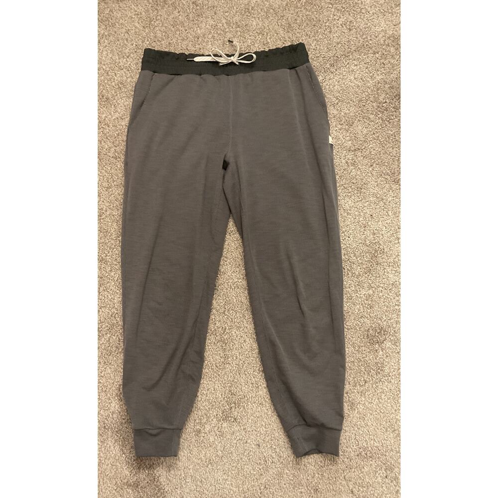 Vuori Lux Rib Performance Jogger Gray Ribbed Athleisure Lounge Pants, Size S - Picture 2 of 10